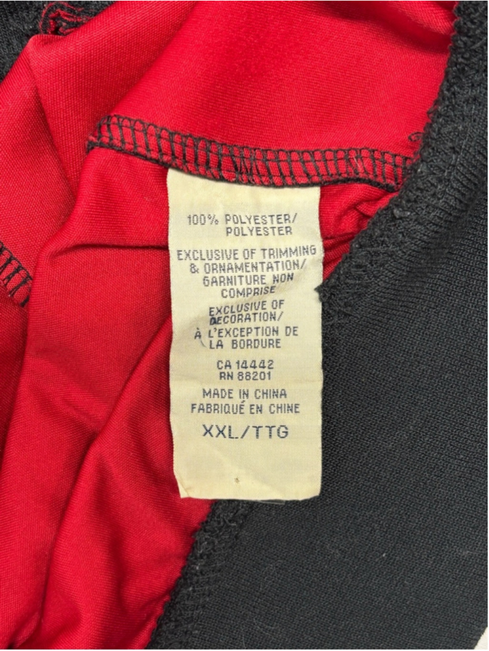 Vintage Mondetta Canada Men's Full-Zip Track Varsity Jacket Black Red Sz XXL 409 - Picture 4 of 6